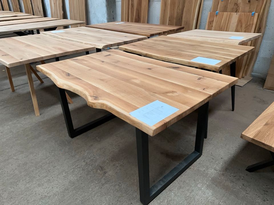 NEUE Esstisch Massiv Baumkantentisch Wildeiche Geölt Tisch Holz ab 65cm in Hamburg