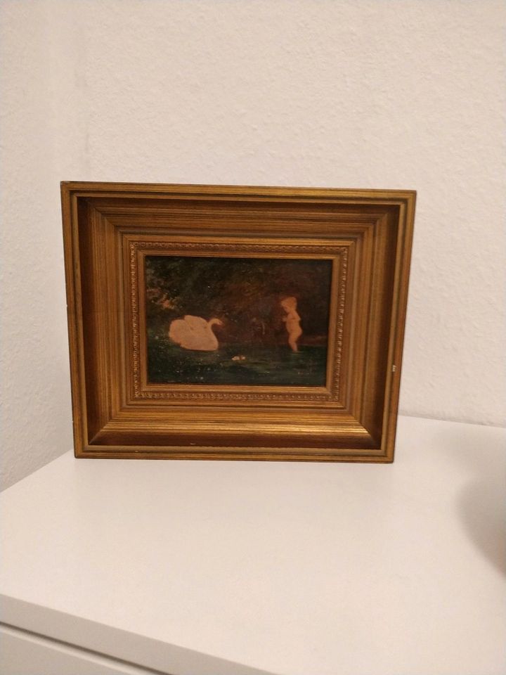 Kleines Gemälde Antik Rarität Galerie Meyerdiecks Etikett in Hamburg