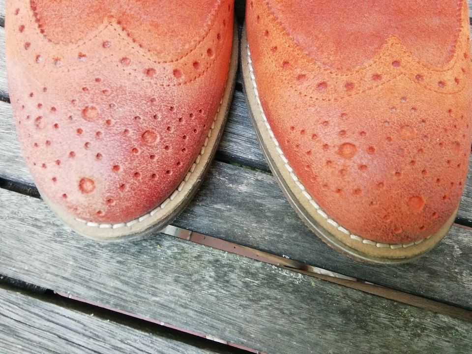 italian chic: Boemos Herren-Schnürschuh Gr. 43 orange Leder in Bad Schwartau