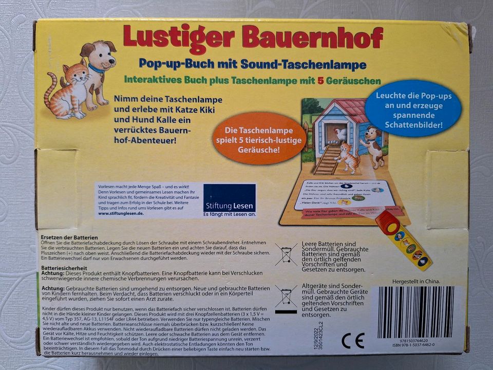 Lustiger Bauernhof Pop up Buch mit Taschenlampe in Duisburg