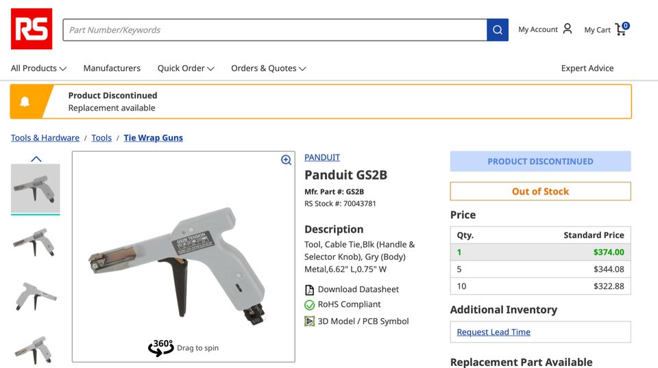 Kabelbinderzange - Panduit GS2B Cable Tie Tool in Herne