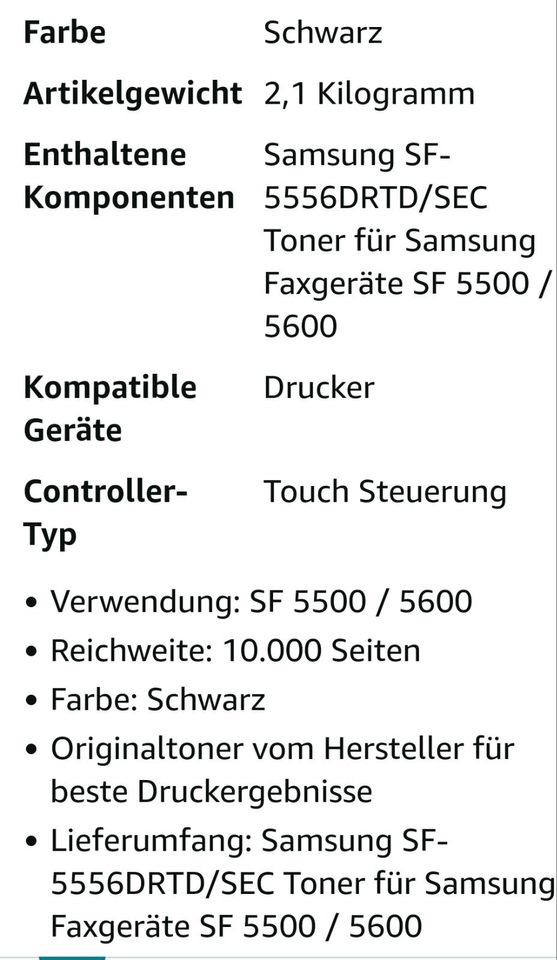 Samsung Toner für Faxgeräte SF5556 in Kassel