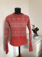 Winterpulli Größe 38 orange weiß Strick Pullover Bayern - Küps Vorschau