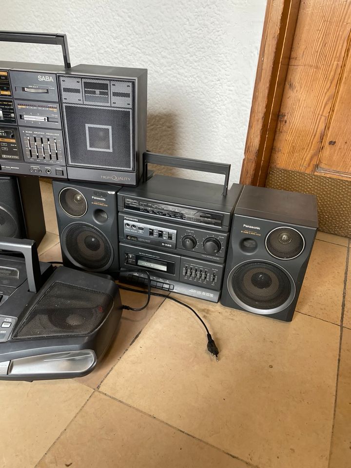 4 x Kassettenrekorder Panasonic Aiwa Saba Ghettoblaster in Marbach am Neckar