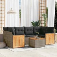 7-tlg. Garten-Sofagarnitur mit Kissen Grau Poly Rattan Couch Hessen - Weilburg Vorschau