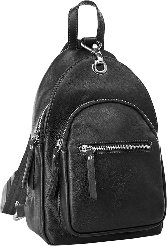 Kleiner Echtleder Rucksack Handtasche Made in Italy  schwarz in Hiddenhausen