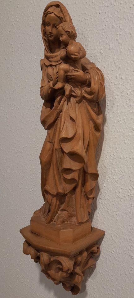 Holzbildhauer Rücker Madonna Kind Holzfigur handgeschnitzt 39cm in Nörvenich