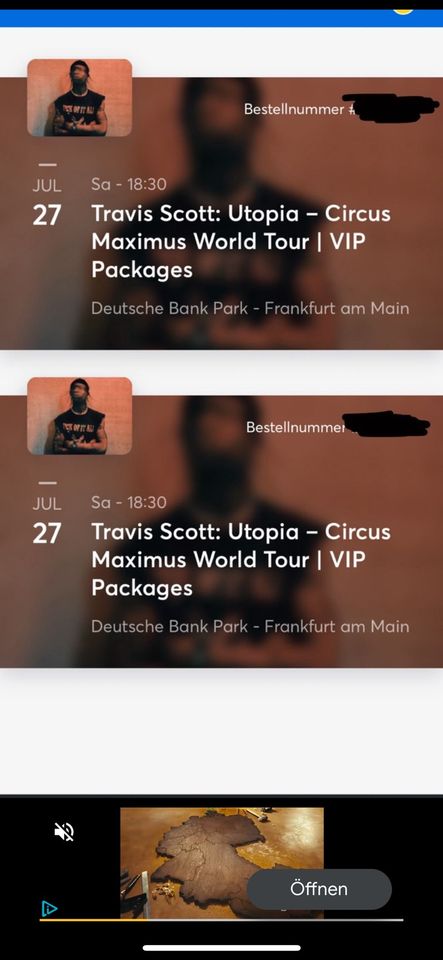 Travis Scott Konzert Frankfurt VIP-Ticket in Weiterstadt