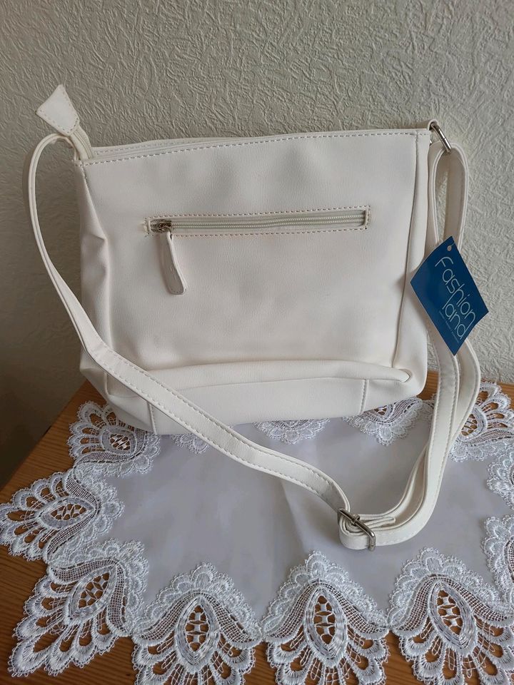 Weisse Handtasche, ca. 30 x 25cm, Neu in Gröditz