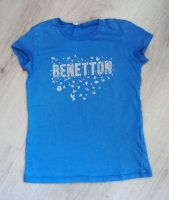 Kinder kurzarm T-Shirt Gr.140 blau mit Schriftzug "BENETTON" Hessen - Wiesbaden Vorschau