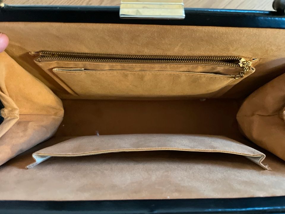 Vintage Handtasche Gobelin mit Echtleder in Heubach