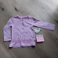 Rosa Langarmshirt mit eingestickten Kätzchen, Größe 80 Kreis Pinneberg - Hasloh Vorschau