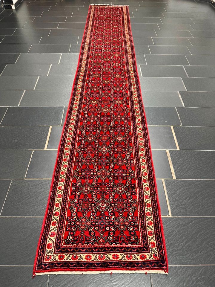 Handgeknüpfter Perser Orientteppich: Hamadan Läufer 495x82cm in Wuppertal