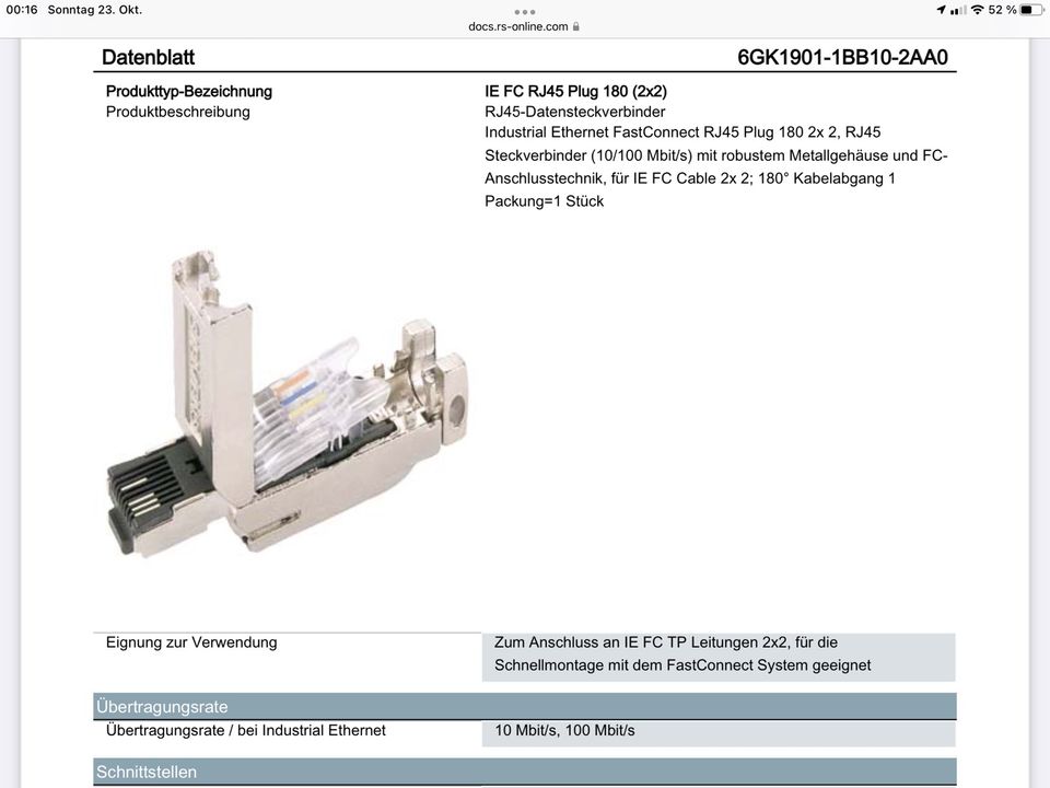 Siemens Ethernet Stecker 4 Stück fast connect System in Kamp-Lintfort