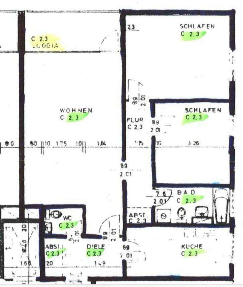 Schöne 3-Zimmer Wohnung mit Balkon in Wiesbaden Delkenheim in Wiesbaden