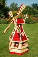 XXL Premium Solar Windmühle Holz 130 cm rot kugelgelagert Garten Bayern - Hofkirchen Vorschau