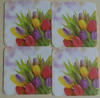 4 Tassen/Glasuntersetzer mit Tulpenmuster 10x10cm Neu Buchholz-Kleefeld - Hannover Groß Buchholz Vorschau