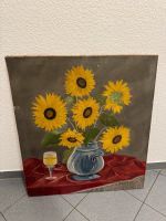 Altes Ölgemälde Sonnenblume in Vase Hessen - Fürth Vorschau