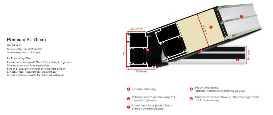 Haustür Lagertür SL08 1,10x2,24m DIN Rechts inkl. Griffset in Kamen