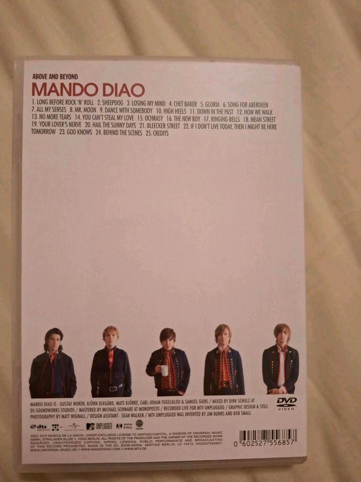 DVD Mando Diao Unplugged above and beyond in Hemhofen