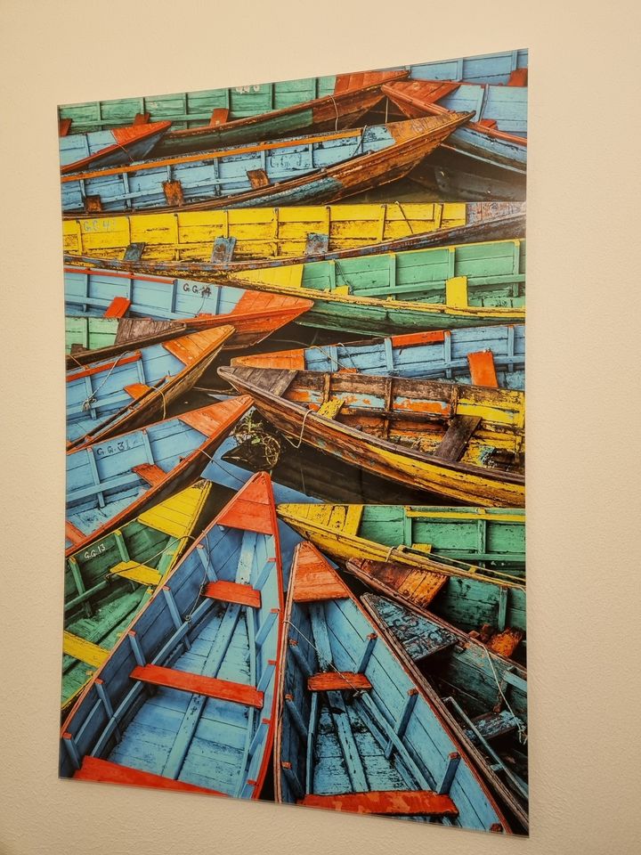 Acryl-Glas Direktdruck Foto Kunst "Bunte Boote" 50x70cm in Philippsburg