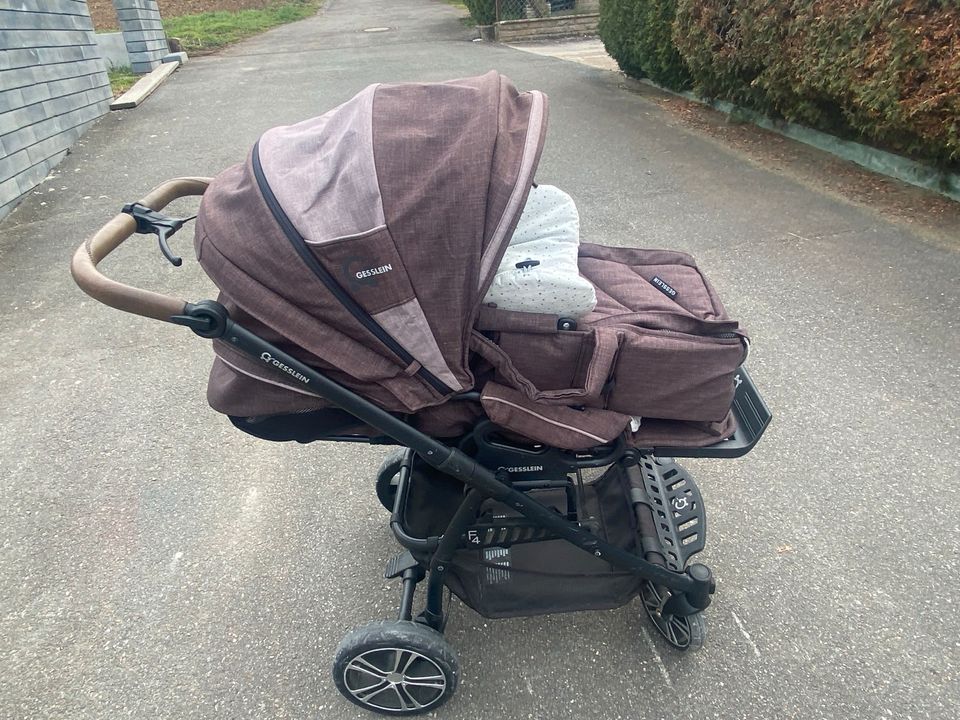 Geißlein F4 Kinderwagen mit Babywanne und Sportwageneinhängeteil in Lauda-Königshofen