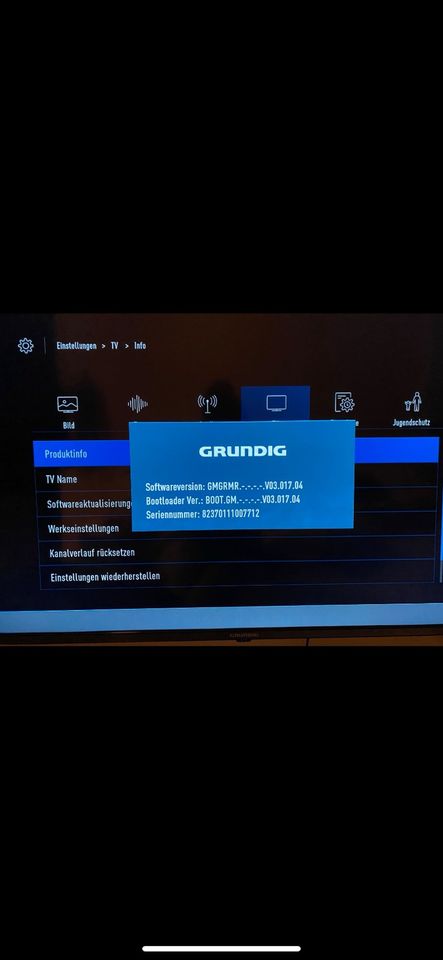 Grundig TV mit Wandhalterung ohne Fuß in Hannover