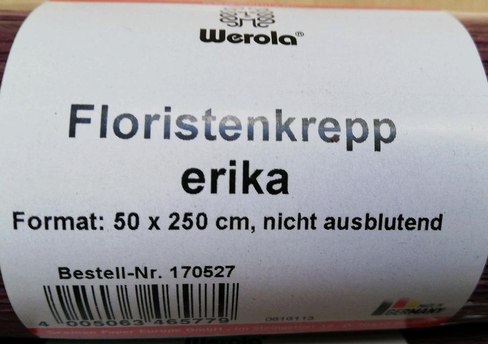 5 Rollen Floristenkrepp - Farbe erika - NEU in Waldfeucht