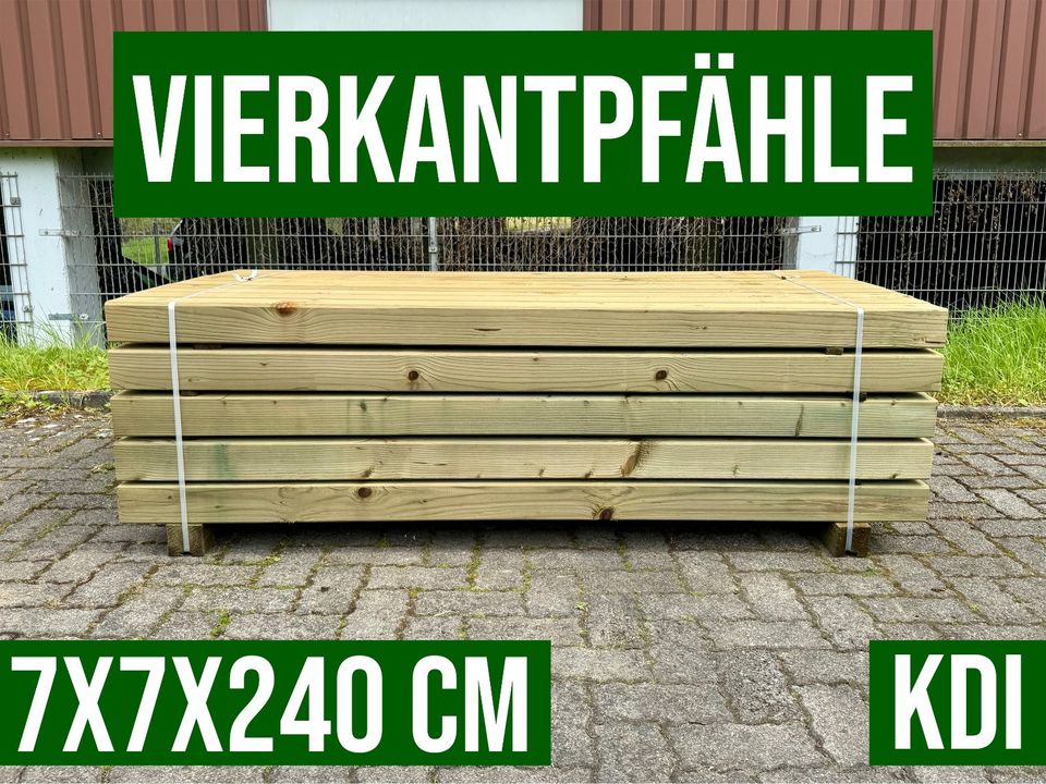 Kantholz Zaunpfosten Vierkantholz Holzpfosten - 7x7x240 - KDI in Lennestadt