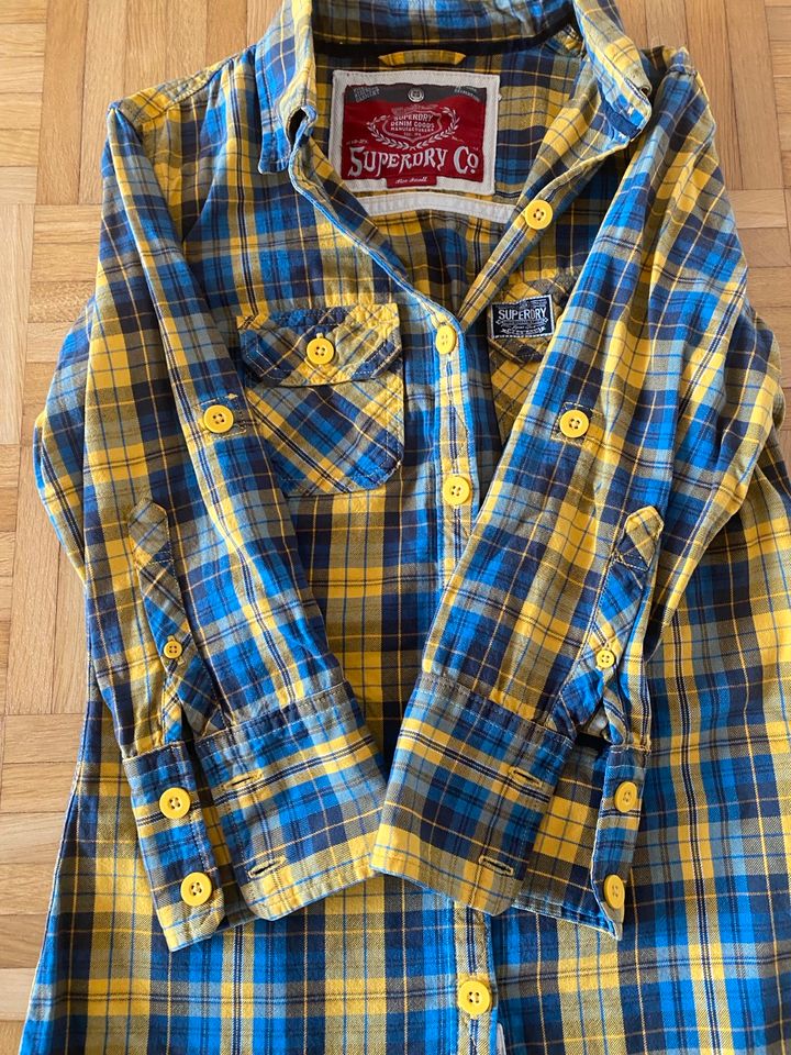 Superdry Bluse Hemd S kariert blau gelb braun in Dortmund