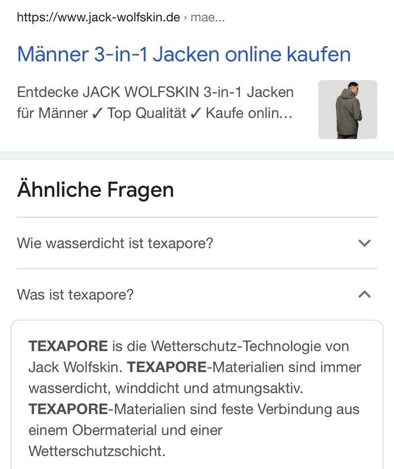 Jack Wolfskin Texapore Jacke Gr.M in Bühlerzell