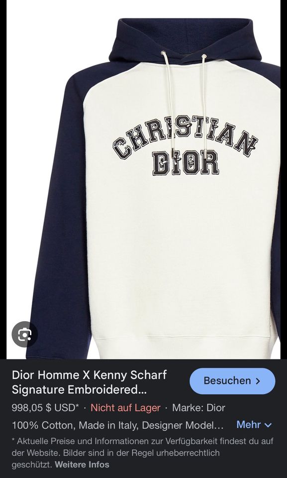 Dior x Kenny Scharf Collection Hoodie Sweatshirt Größe L in Erftstadt