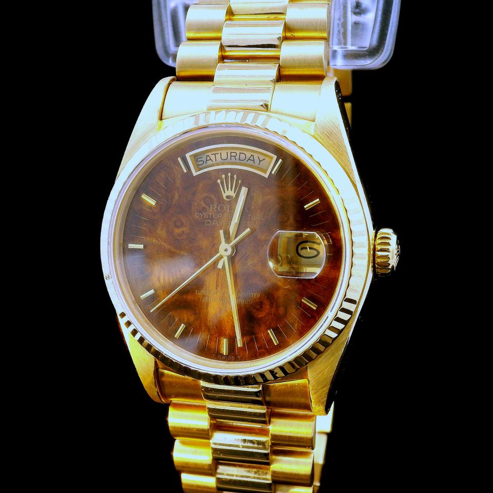 Rolex Daydate 36mm Ref. 18038 750 Gelbgold Holz Zifferblatt in Hannover