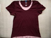 T-Shirt Cecil Beere 100% Baumwolle 2in1 Look M XXL Bordeaux/Pink Innenstadt - Poll Vorschau