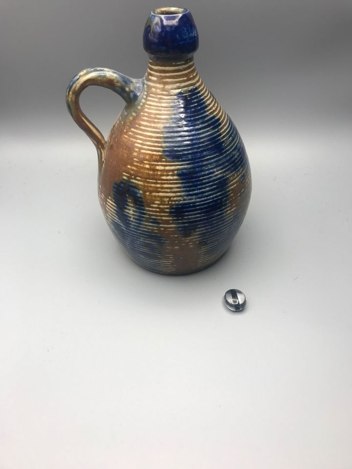 Krug Keramik Vase blau braun vintage in Chemnitz