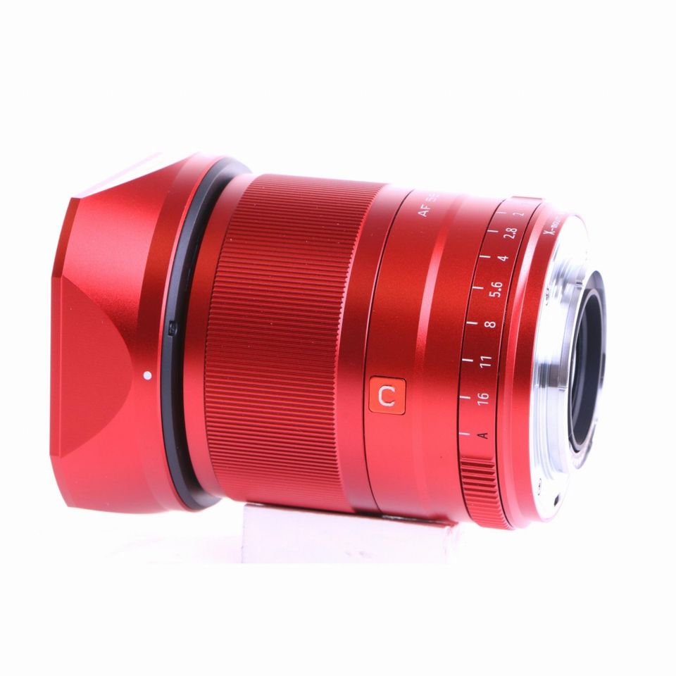 MIT GARANTIE. Viltrox AF 56mm F/1.4 (rot) für Fujifilm (limitiert in Handewitt