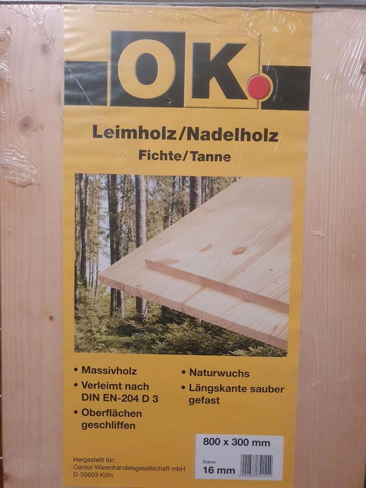 Leimholzplatte Nadelholz 80 x 30 cm 16 mm Oberfläche geschliffen in Oberursel (Taunus)
