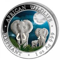 Silbermünze African Wildlife Somalia Elefant 2014 color 1Oz top! Sachsen - Mittweida Vorschau