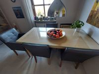 Küchentisch mit Glasplatte,  5 Stühlen und Metalllampe Bayern - Sinzing Vorschau