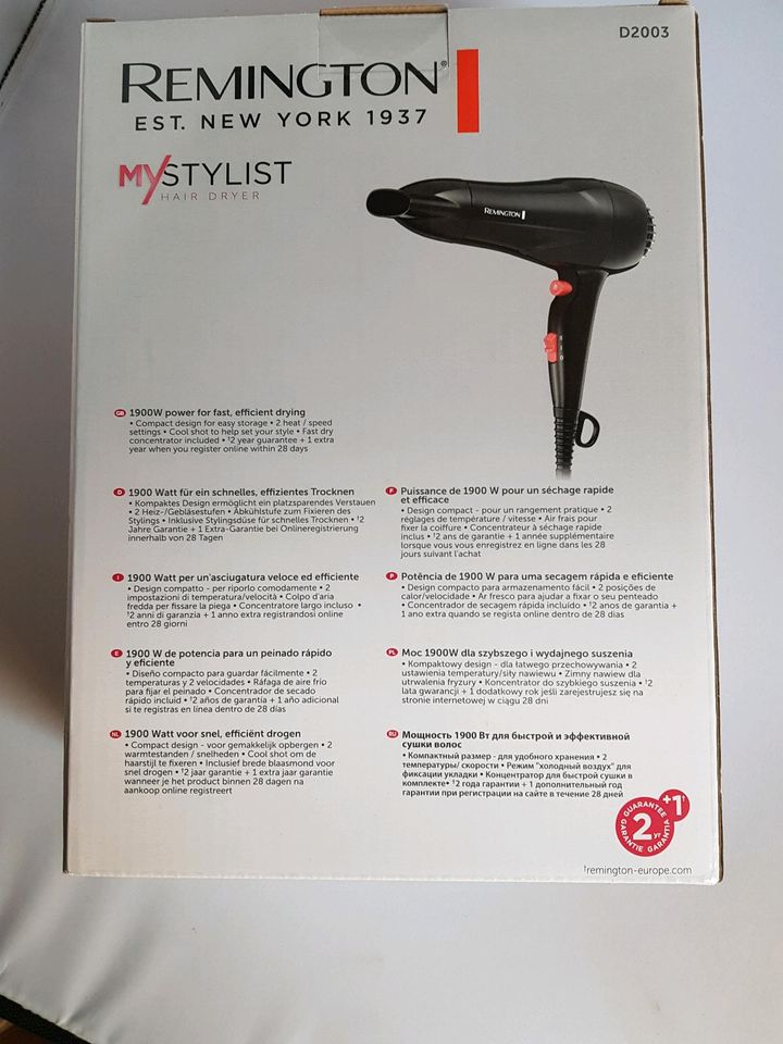 Remington MyStylist Hair Dryer Haartrockner Fön 1900W Neu & OVP! in Mammendorf