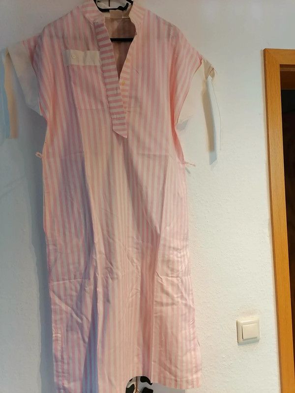 weiß-rosa gestreiftes Kittel-Kleid vintage 70er Jahre 70s in Bochum