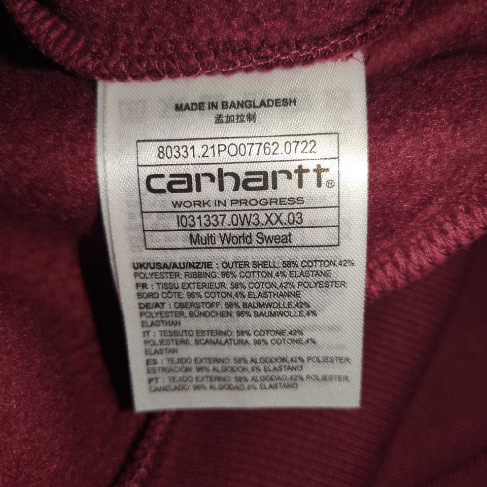 carhartt Sweater Sweatshirt Pullover dunkelrot Patches L NEU in Saarbrücken