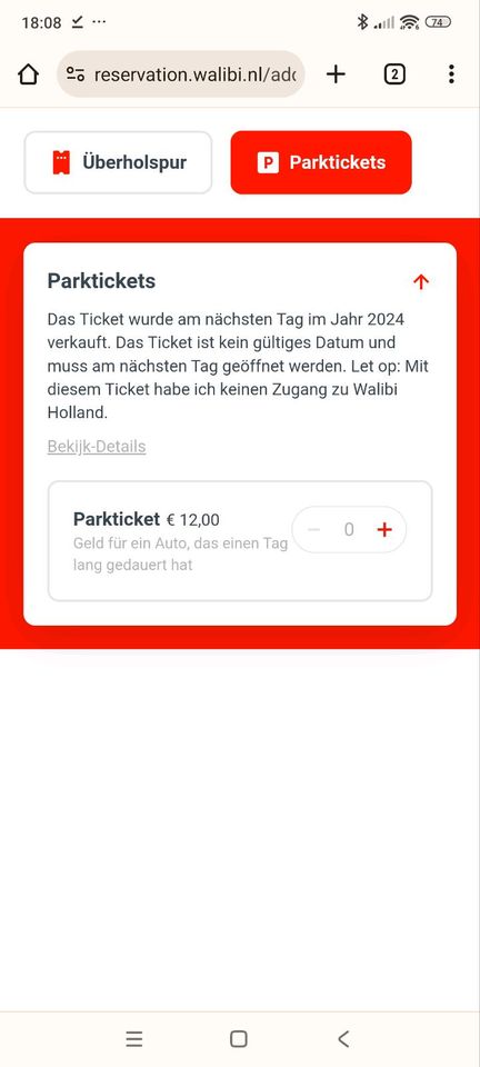 Walibi Freizeitpark Holland 4 Tickets + Parkplatz Ticket in Lüdinghausen