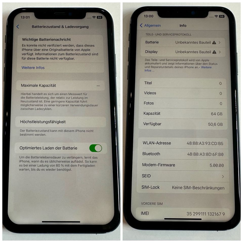 w.NEU Apple iPhone 11 64GB/Schwarz/100% Akku/Top Fachhändler in Kernen im Remstal