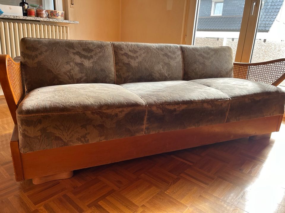 Sofa, Couch, Midcentury, 60er Jahre, Wiener Geflecht in Lorsch