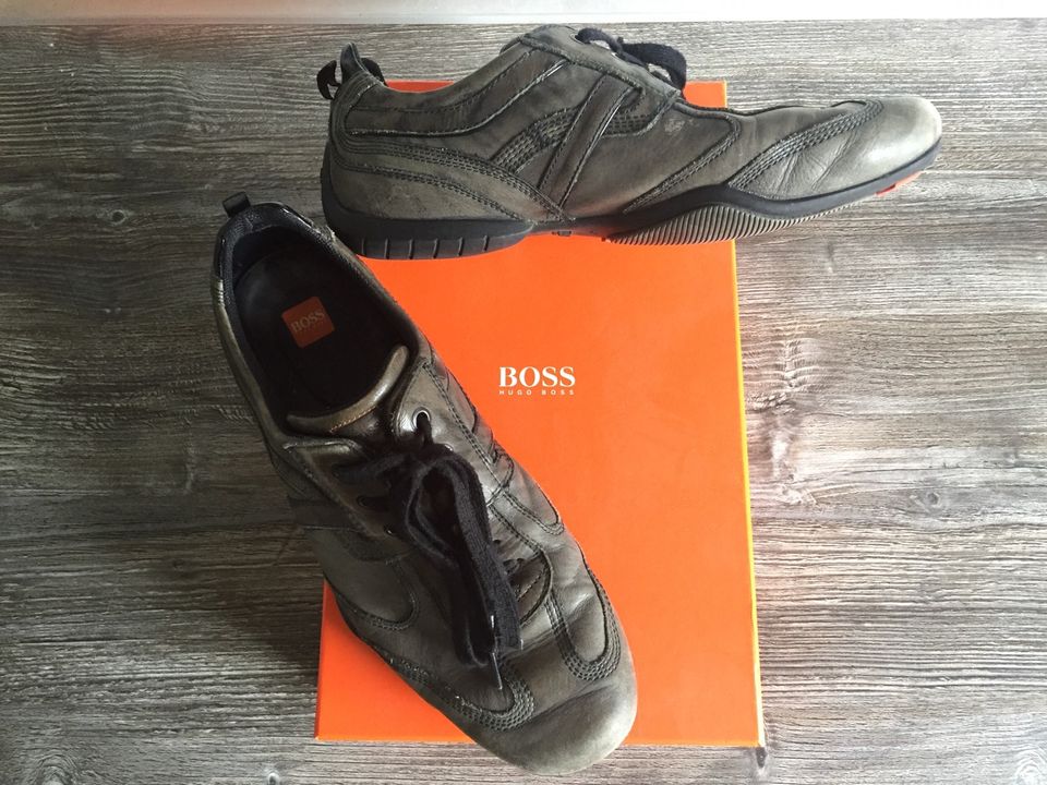 Hugo Boss Herren Schuhe Größe 42, schwarz grau, Sneaker in Krefeld