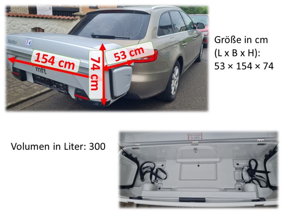 Heckbox MFT BackBox Transportbox für Anhängerkupplung zum Mieten in Zweibrücken