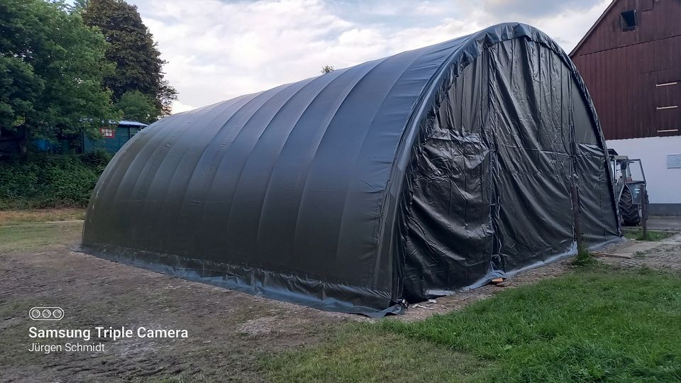 Genehmigungsfreies Folienzelt 9,00 x 10,00 Meter - Zur Lagerung von Holz Hackschnitzel Kohle Werkzeuge Maschinen Autos Fahrzeugen Booten Motorrädern Pflanzen & mehr - Mehrzweckhalle Rundbogenhalle neu in Hamburg