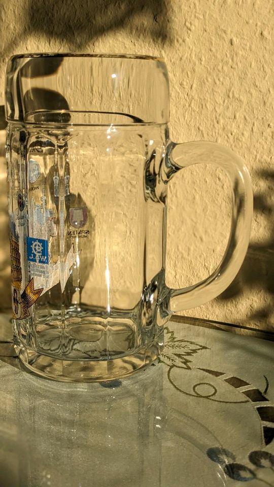 Rar Glas Krug Maßkrug Oktoberfest München 1987 Goldrand in Olbersdorf