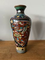 Cloisonne Vase Asien- Vintage- Blumen /Tier Motive- um 1900 Innenstadt - Poll Vorschau